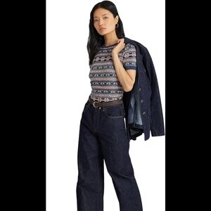 Lauren Ralph Lauren Geo Stripe Short Sleeve Sweater